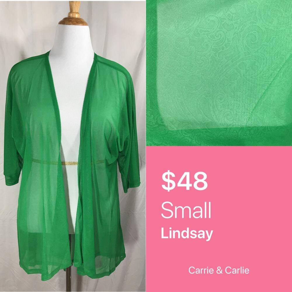 LuLaRoe Green Lindsay Kimono